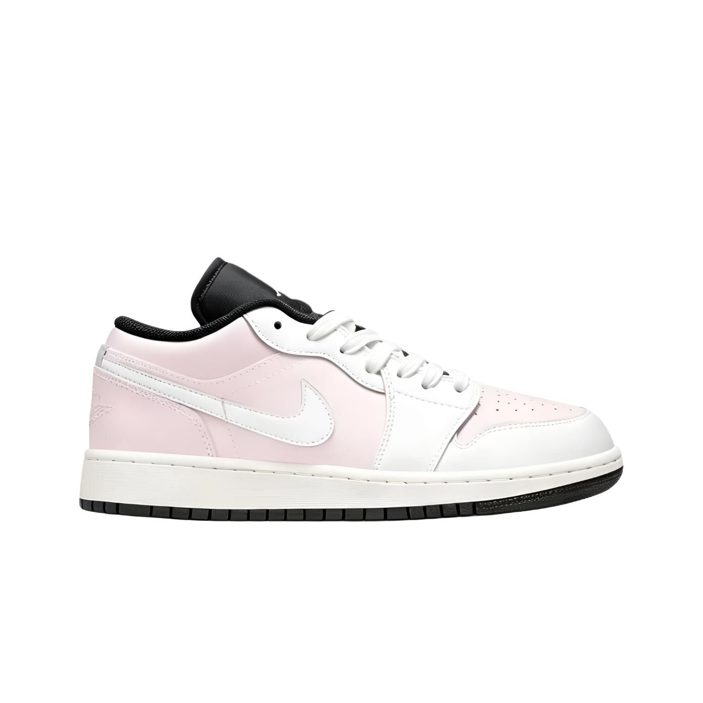Jordan Air Jordan 1 Peach Clouds Abrasion Resistant Low top Vintage Basketball Shoes Unisex White Pink