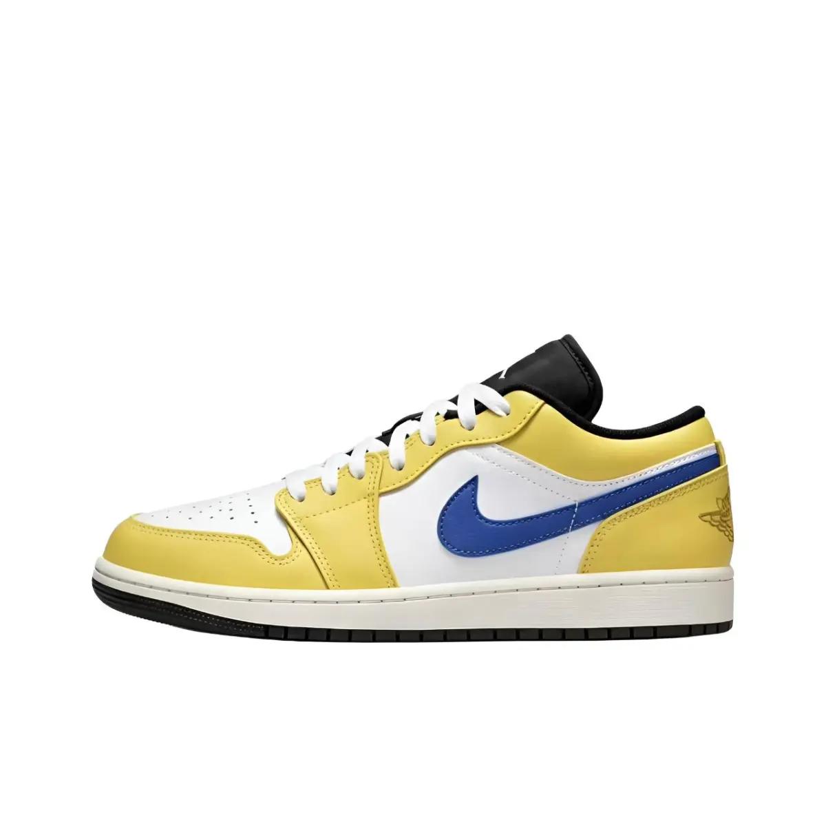 Jordan Air Jordan 1 Reverse Hook Yellow Leather Abrasion Resistant Low top Skateboard Shoes Unisex White Yellow