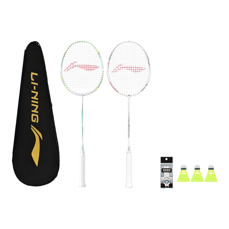 Li Ning Thunder Mini Cannon Badminton Rackets Offensive Type Heavy Head, Stiff Shaft Entry level Cyan+White