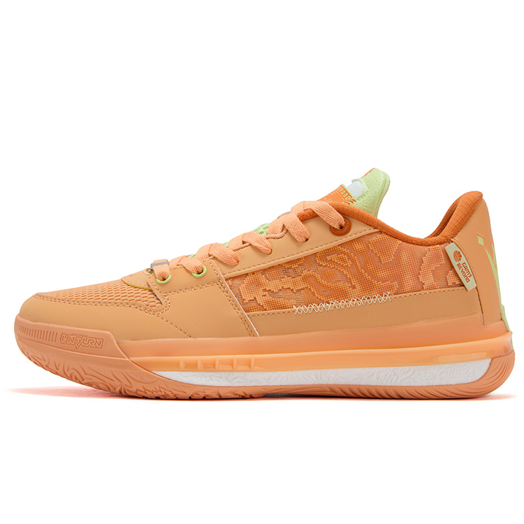 361° Abrasion Resistant, Slip Resistant, Cushioned, Breathable Low top Basketball Shoes Men’s Orange Green
