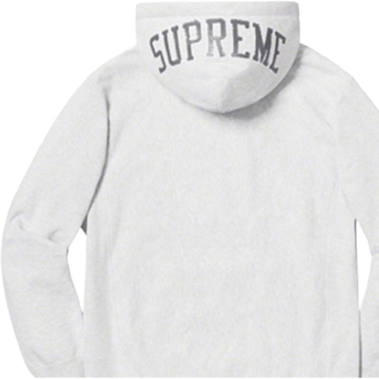 худи Supreme SS19 Sequin Arc Hooded Sweatshirt AshGrey logo (серая) — фото 3
