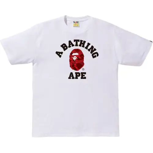 A BATHING APE Color Camo College Tee