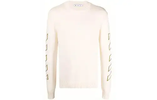 OFF WHITE Arrows Diag Stripe Knitted Crewneck