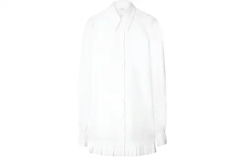 OFF-WHITE poplin pleated shirt dress