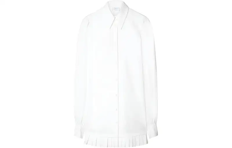 OFF-WHITE poplin pleated shirt dress