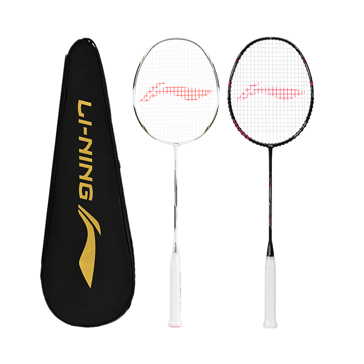 Li Ning Thunder Mini Cannon Badminton Rackets Offensive Type Heavy Head, Stiff Shaft Entry level White+Black