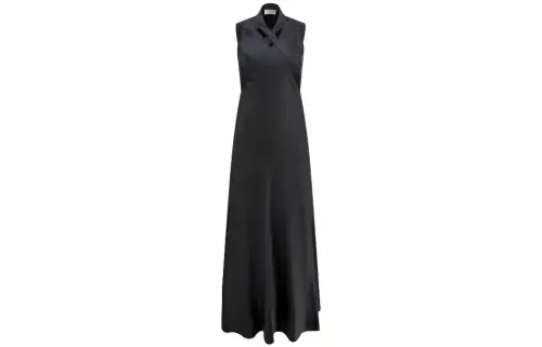 OFF-WHITE Long black dress with sleeves sleevless, mid-length