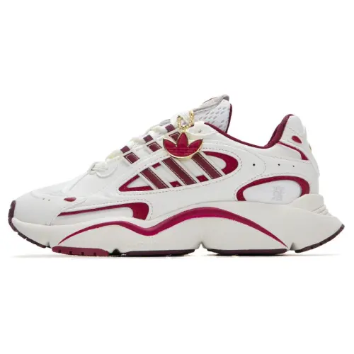 Adidas Originals Ozmillen Slip Resistant Low top Casual Shoes Unisex White Light Scarlet Chestnut Red