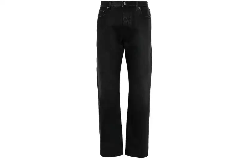 OFF-WHITE tapered-leg faded-effect jeans