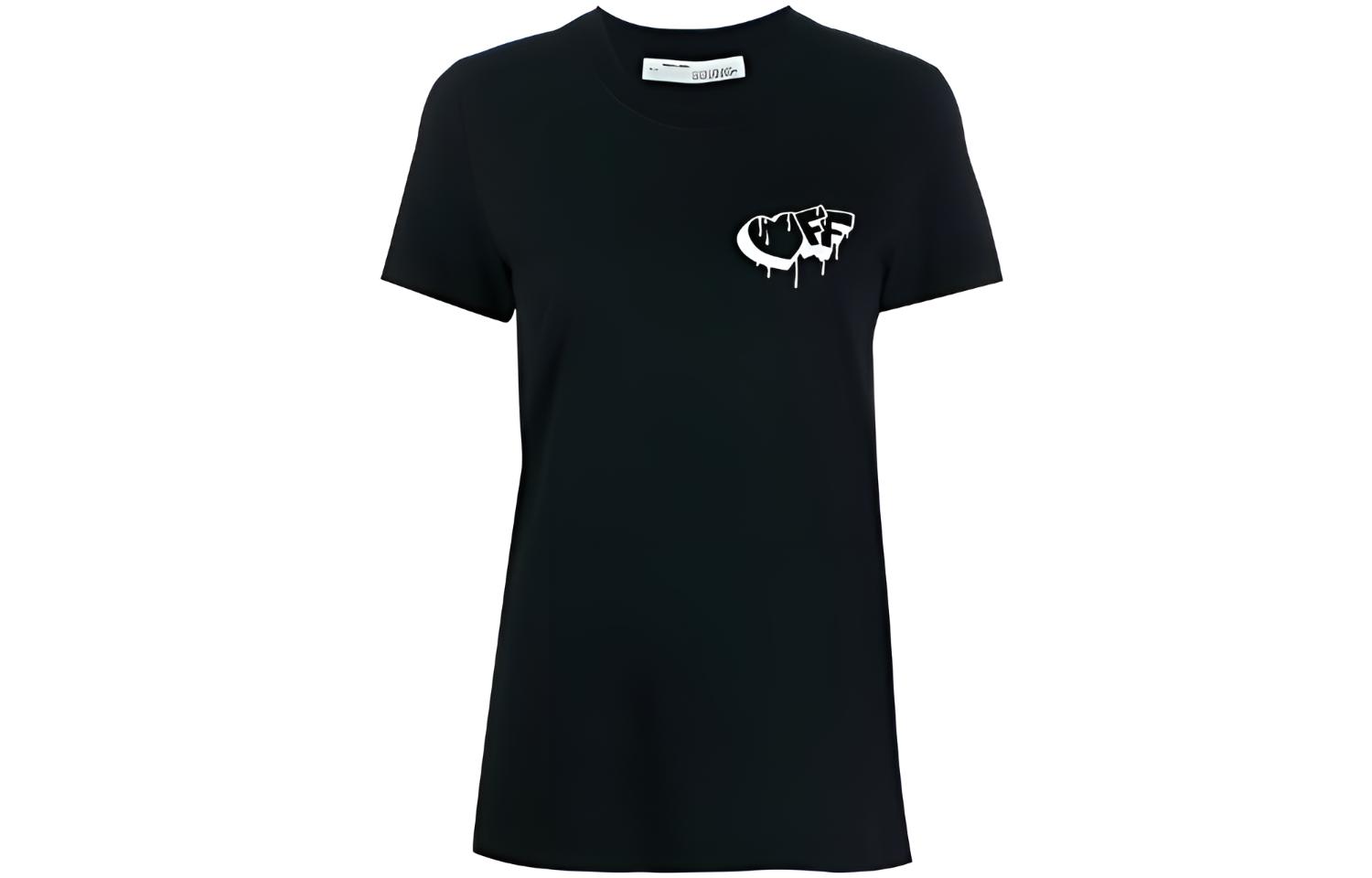 Женская футболка OFF-WHITE С принтом сердца (белая)