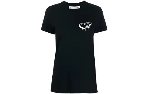 OFF WHITE SS20 T Shirts Women's Black Crew Neck Moderate Straight Fit