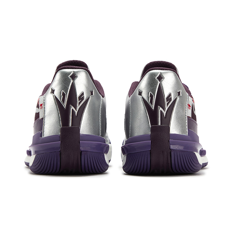361° Cushioning Slip Resistant Abrasion Resistant Breathable Low top Basketball Shoes Men’s Silver Purple