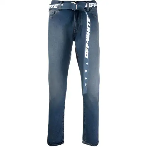 OFF WHITE Dinosaur Series Jeans Men's Blue Moderate Slim Fit Pants