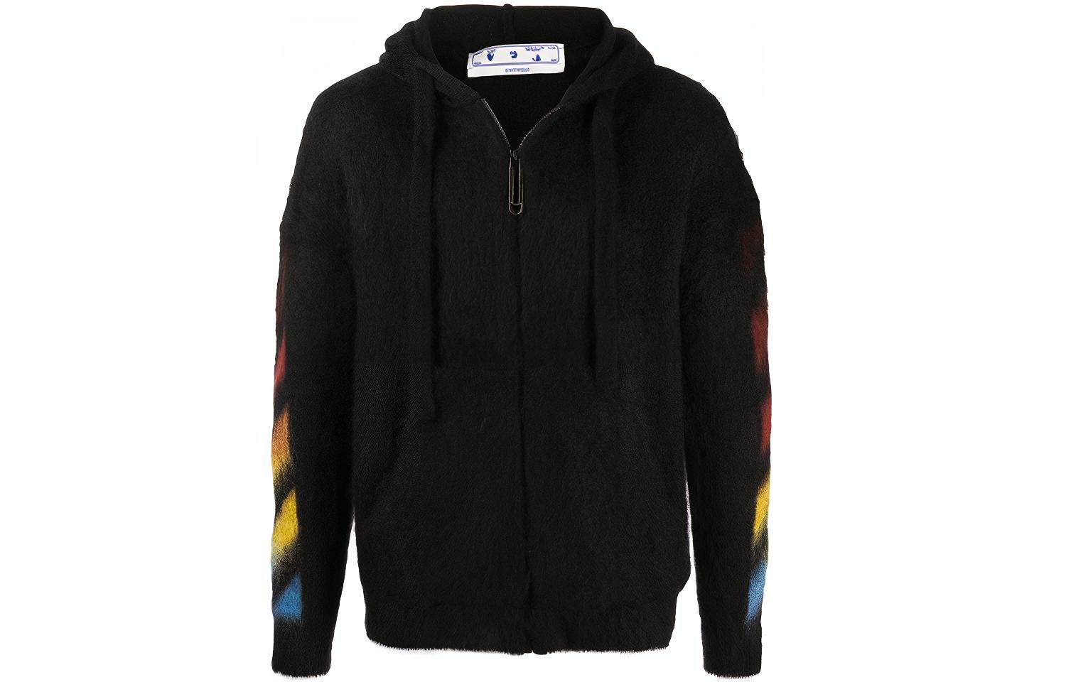 OFF-WHITE Diag Brushed Mohair Zip Hoodie