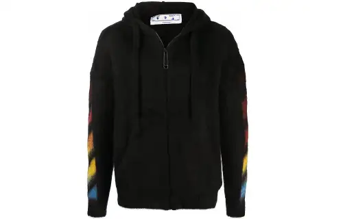 OFF-WHITE Diag Brushed Mohair Zip Hoodie