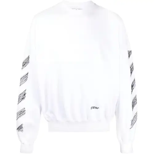 Off- Scribble Diag-print sweatshirt
