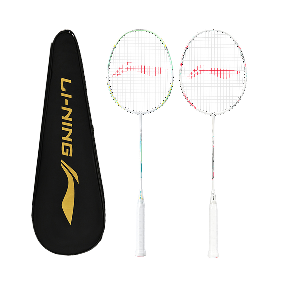 Li Ning Thunder Mini Cannon Badminton Rackets Offensive Type Heavy Head, Stiff Shaft Entry level Cyan+White