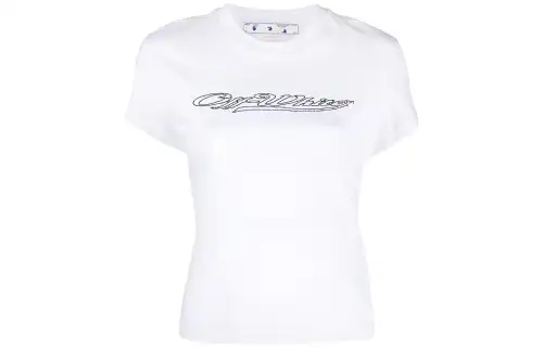 OFF WHITE T Shirts Women's White Crew Neck Moderate