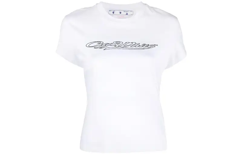 OFF WHITE T Shirts Women's White Crew Neck Moderate