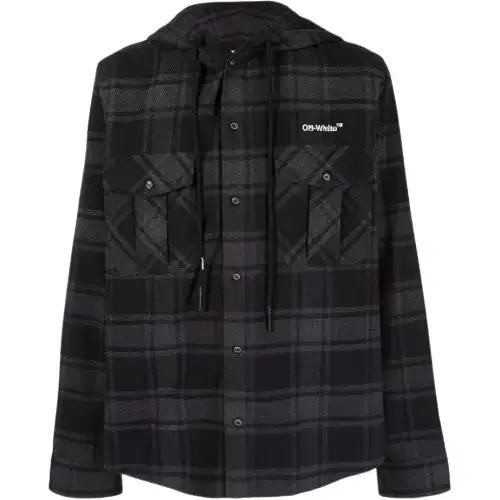 OFF WHITE Arrows Check Hooded Shirt