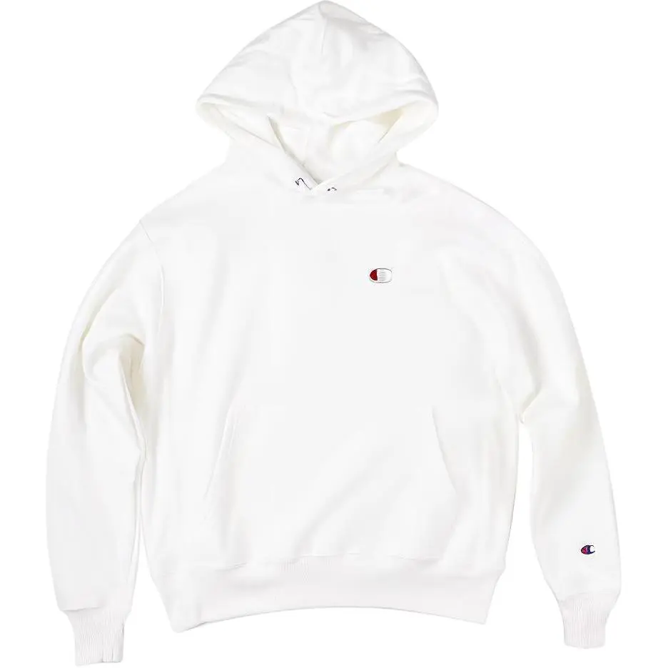 Champion Red White Small C Fleece Lined Sweatshirt US Version Unisex White