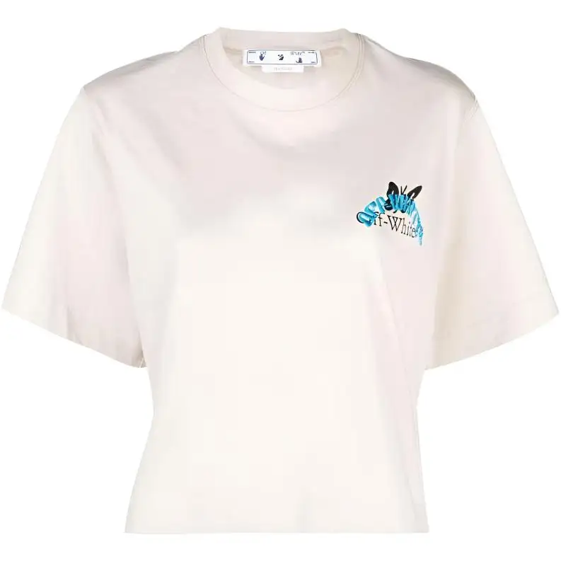 OFF WHITE Butterfly print Cropped T shirt