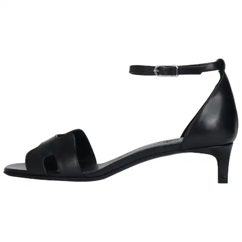 HERMES Joy One Strap Sandals 4cm Women's Black