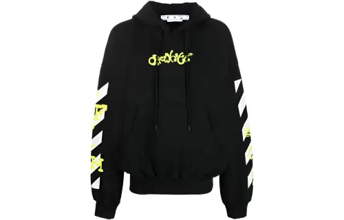 OFF WHITE Logo Printed Drawstring Hoodie