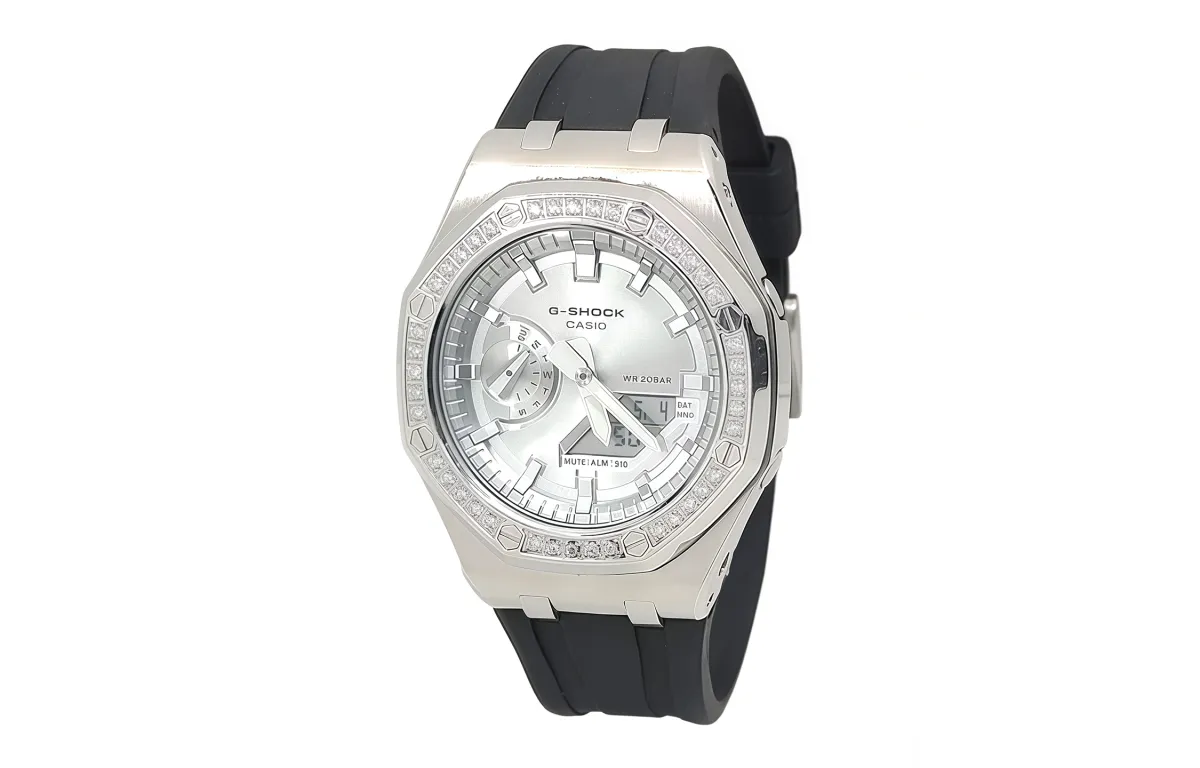 CASIO Men Liquid Crystal/Analog Dual Display Series White Watch