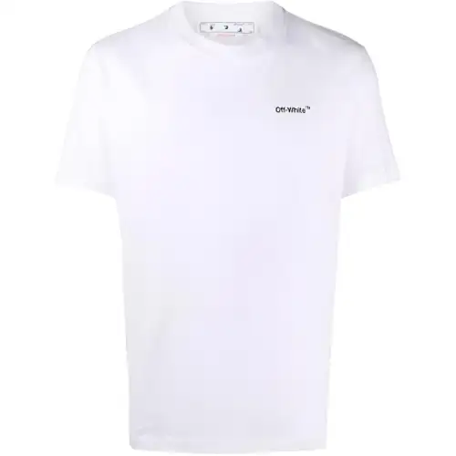 OFF WHITE Text Logo Caravaggio Saint Jerome Writing Arrows Slim Fit T Shirt