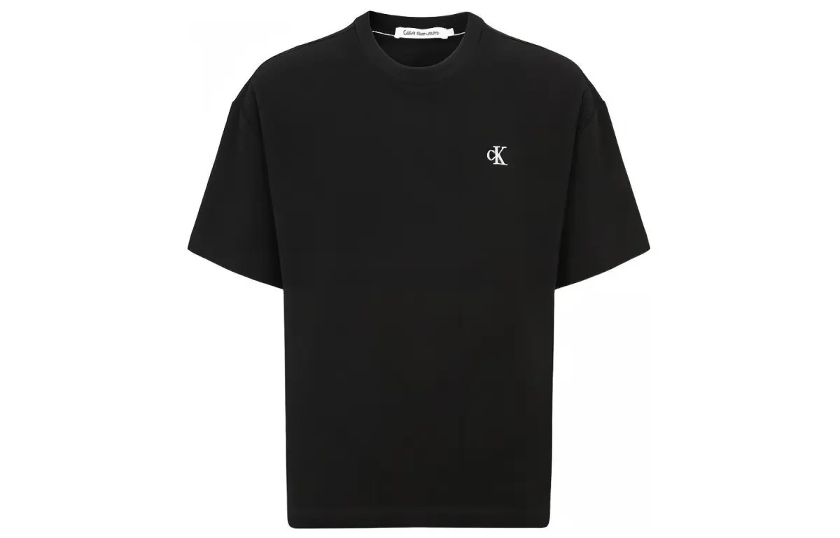 Calvin Klein T-Shirts Unisex Black Crew Neck Moderate Straight Fit