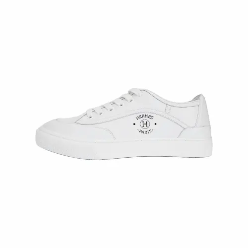HERMES Get Leather Low top Skateboard Shoes Women's White