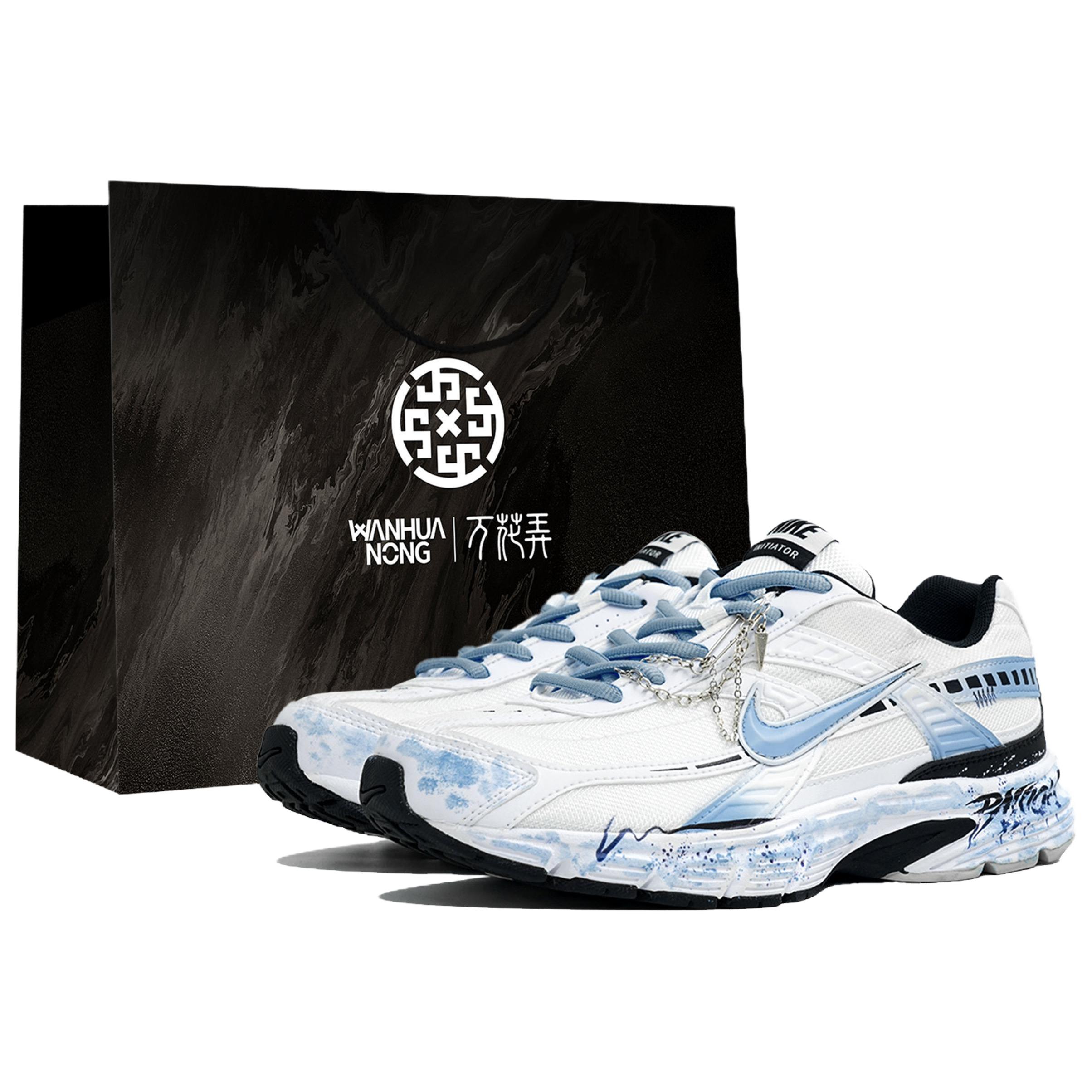 Nike Initiator Abrasion Resistant Low top Running Shoes Men’s White Blue