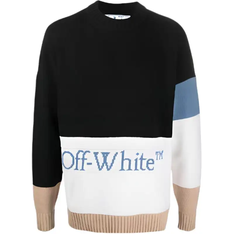 OFF WHITE SS21 Sweaters Men's Black Crew Neck Moderate