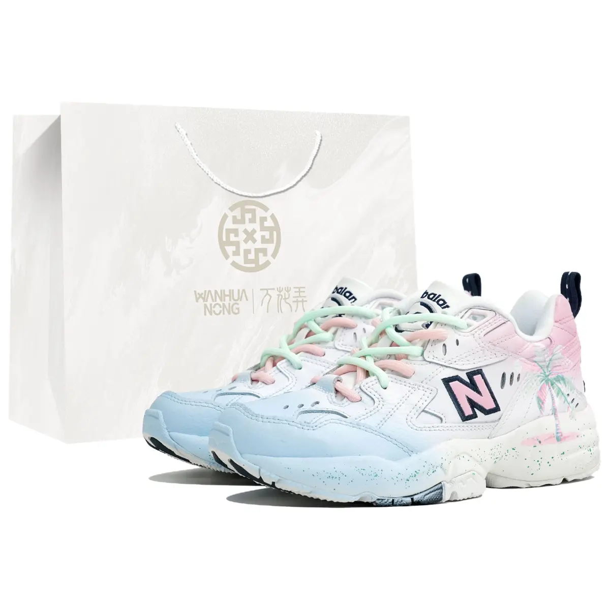 New Balance NB 608 V1 Wan Hua Nong, Summer Pink Coconut, Shopping Bag Slip Resistant Abrasion Resistant Low top