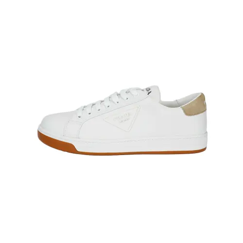PRADA Cow Leather Low top Skateboard Shoes Men's White