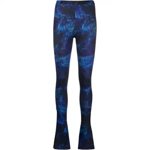 OFF-WHITE all-over logo-print flared trousers