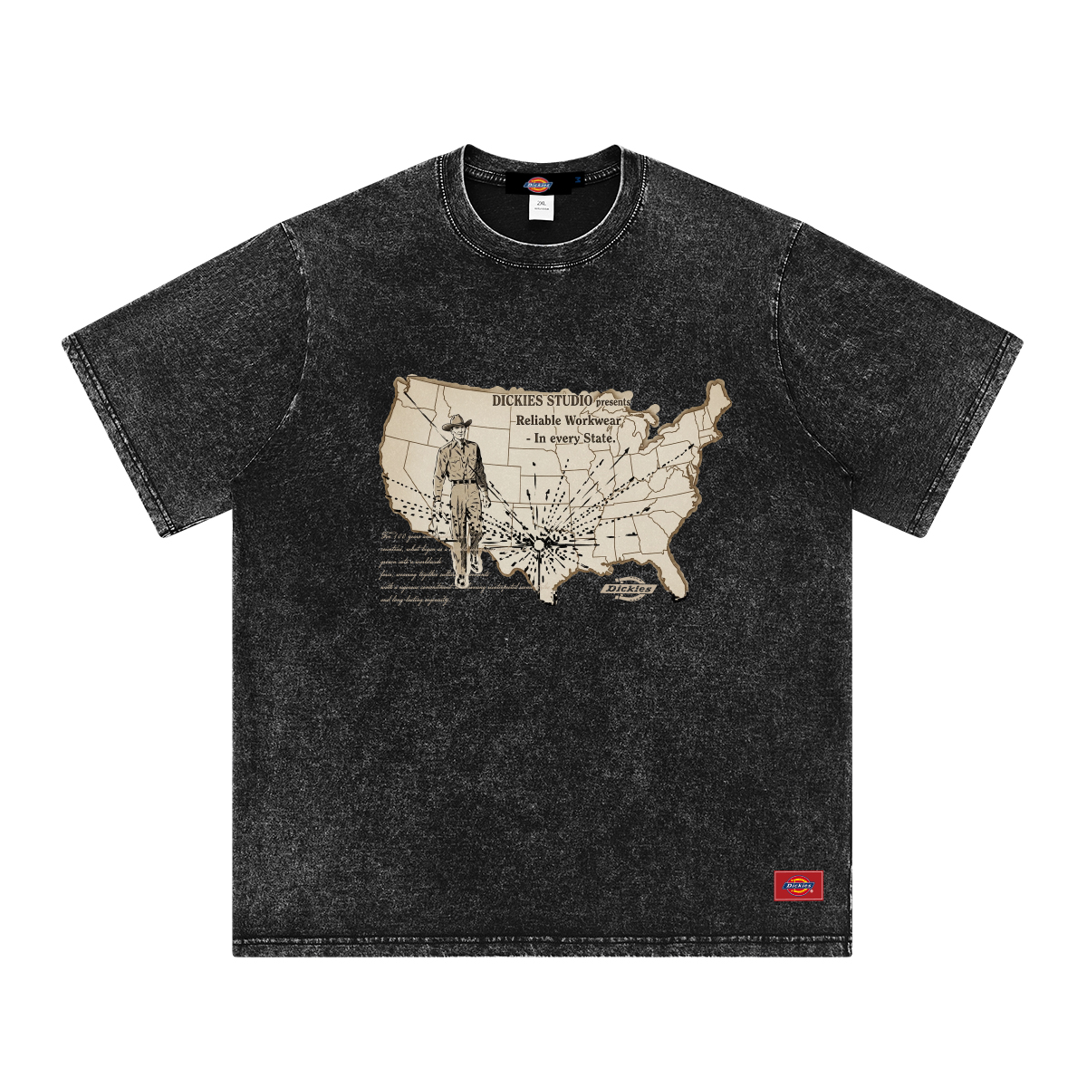 Футболка Dickies Vintage Map Illustration (серая)