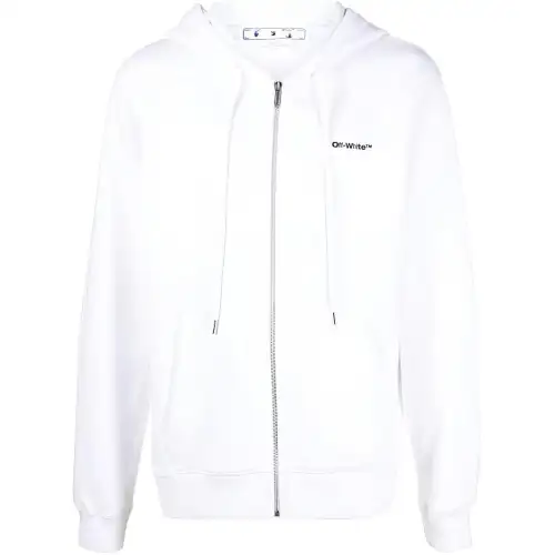 OFF WHITE Jackets Men's White Hooded Non Detachable Moderate Other
