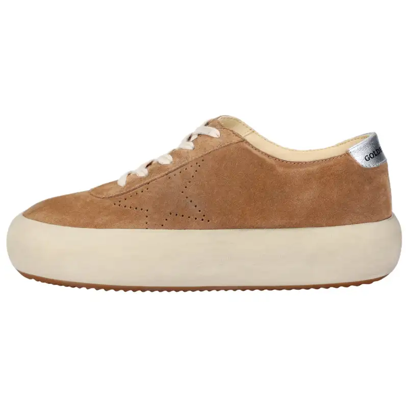 Golden Goose Space Star Cow Leather Platform Low top Stylish Skateboarding Shoes Women's Brown Distressed