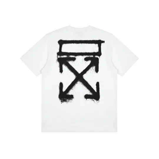 OFF-WHITE SS26 ретро американский уличный портрет ручная роспись граффити стрелка дизайн мода легкий роскошный тренд большой бренд универсальная футболка с короткими рукавами одинакового стиля для мужчин и женщин