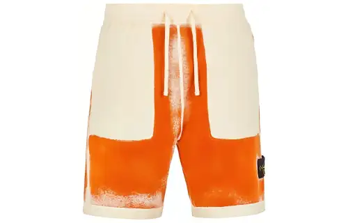 STONE ISLAND STONE ISLAND Hand Sprayed Casual Shorts Men's Burnt Tea Brown