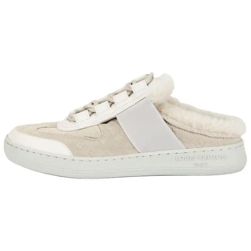 LOUIS VUITTON Lous Closed Toe Slippers Women's Light Gray