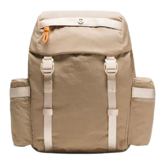 Lululemon Wunderlust 14L нейлоновый рюкзак с несколькими карманами на шнурке, маленький размер, унисекс, стиль для пары, игривый, хаки, утренний чай, коричневый