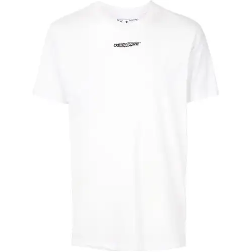 OFF WHITE FW20 T Shirts Men's White Crew Neck Moderate Straight Fit