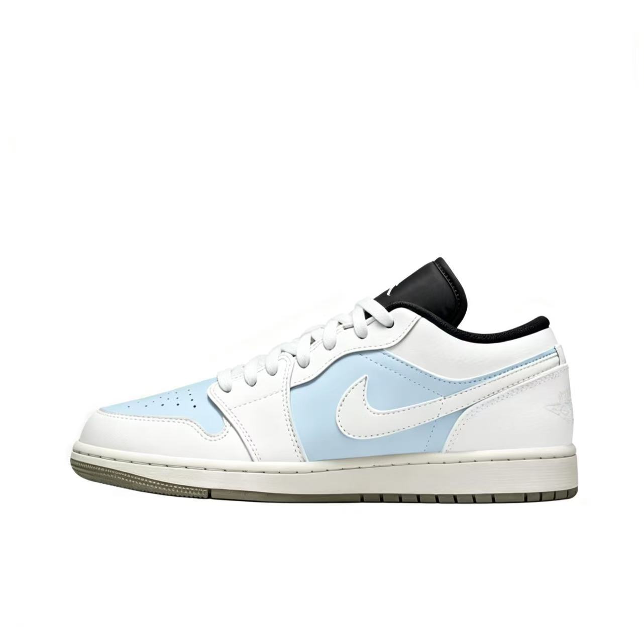 Jordan Air Jordan 1 Sea Salt Coconut Abrasion Resistant Low top Vintage Basketball Shoes Unisex Sky Blue