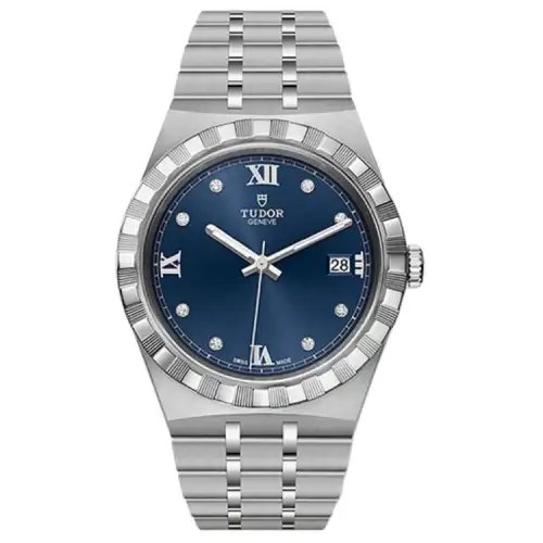 TUDOR Royal Collection Automatic Mechanical Movement Men's Watches Watch 38mm Blue Dial Matte Steel Watch Case