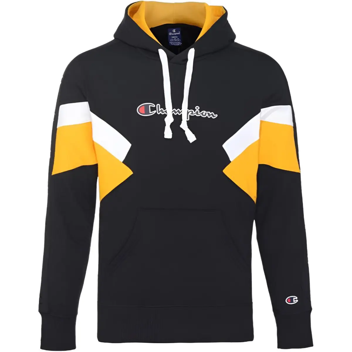 Champion Sweatshirts Men's Black Hooded (Non-detachable) Moderate Straight Fit