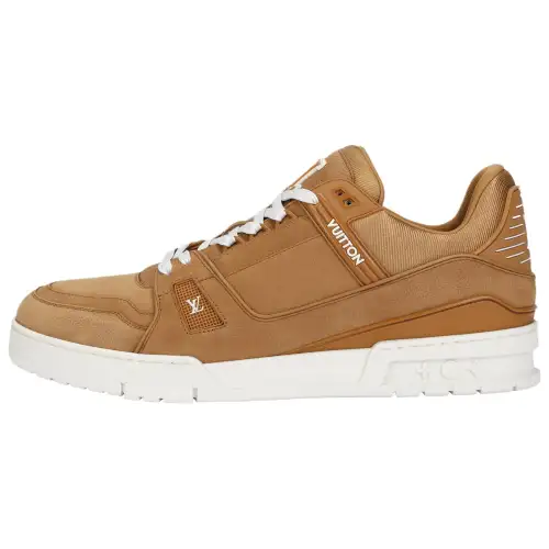 LOUIS VUITTON Trainer Cow Leather Low top Skateboard Shoes Unisex Orange