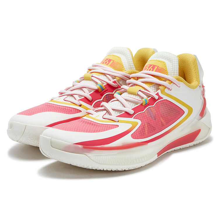 361° Cushioning Support Breathable Low top Basketball Shoes Men’s White Red